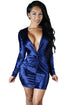 Sexy Twist Front Deep V Neck Club Dress